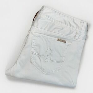 Lilly Pulitzer Worth Skinny Jeans In Cream/Ivory Stretchy w Gold Accents Size: 6